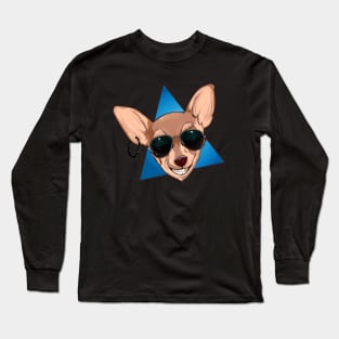 dog with glasses Long Sleeve T-Shirt